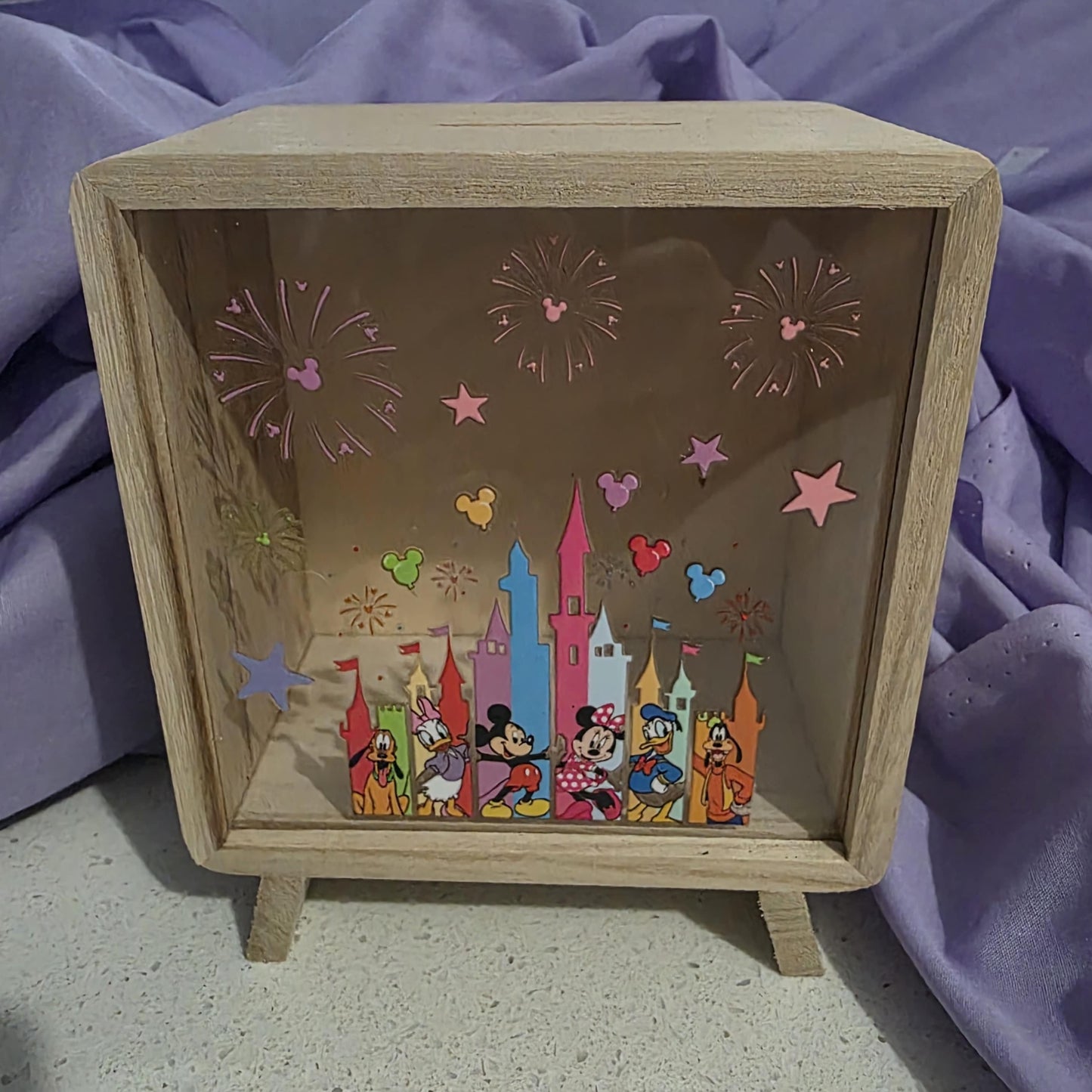Wooden kids money box